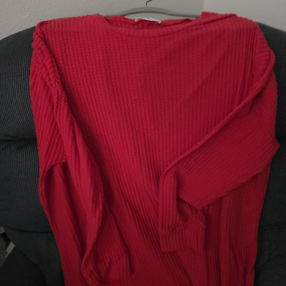 Vibrant Red Knit Sweater
